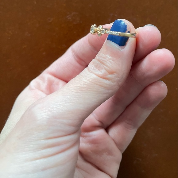 Womens solid rose gold and Diamond ring - vintage look - Picture 4 of 5